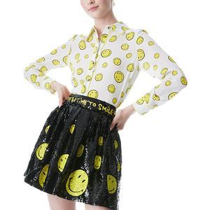 Alice + Olivia Womens  Willa Silk Top